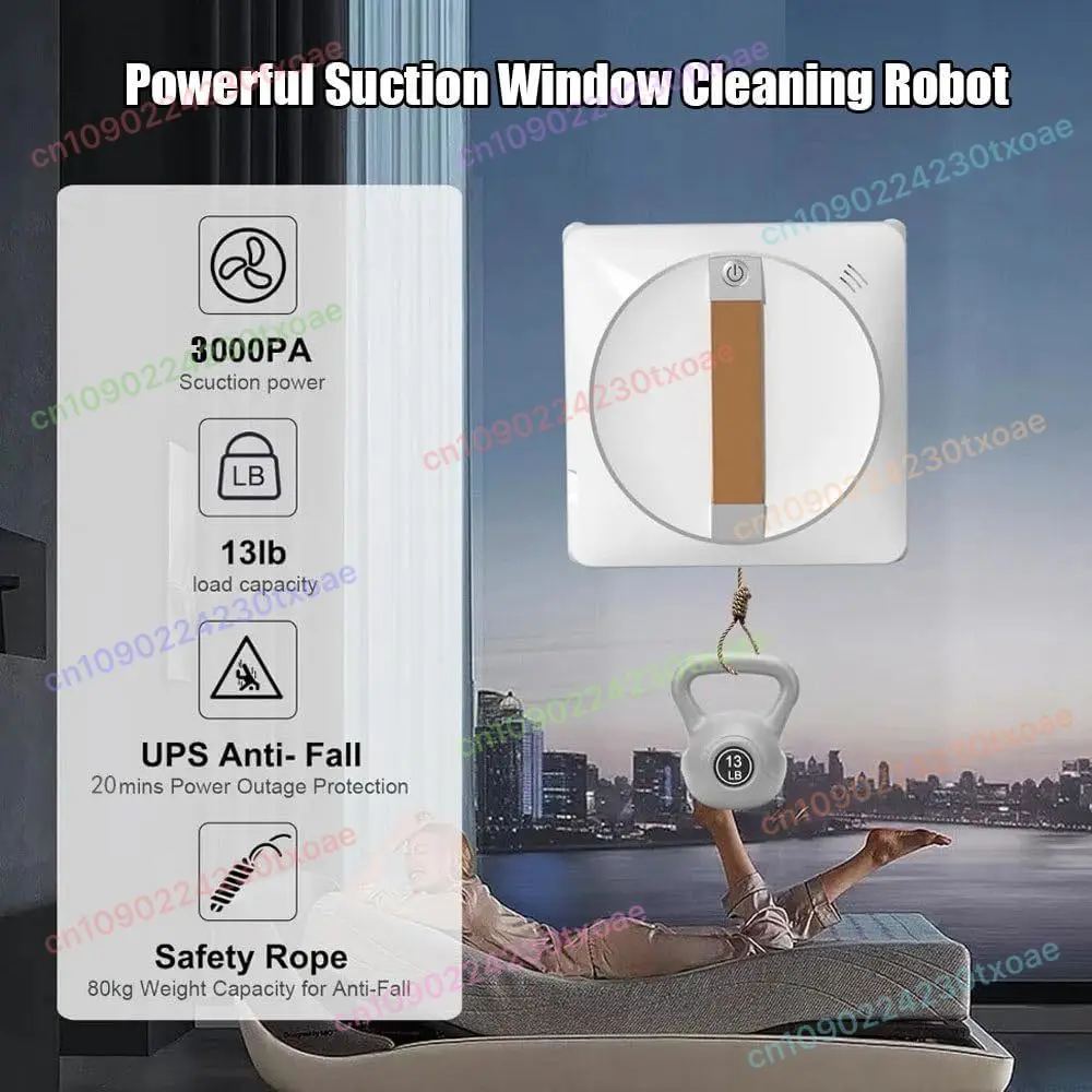 CE ROHS Certified Black Glass Cleaning Robot Dual Spray Window Cleaner 2800Pa Suction Smart Home Vacuum