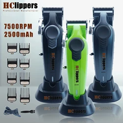 HClippers-cortadora de pelo eléctrica profesional para peluquero, máquina para cortar el pelo con batería de carga USB, capacidad de 7500RPM y 2500mAh, HC233