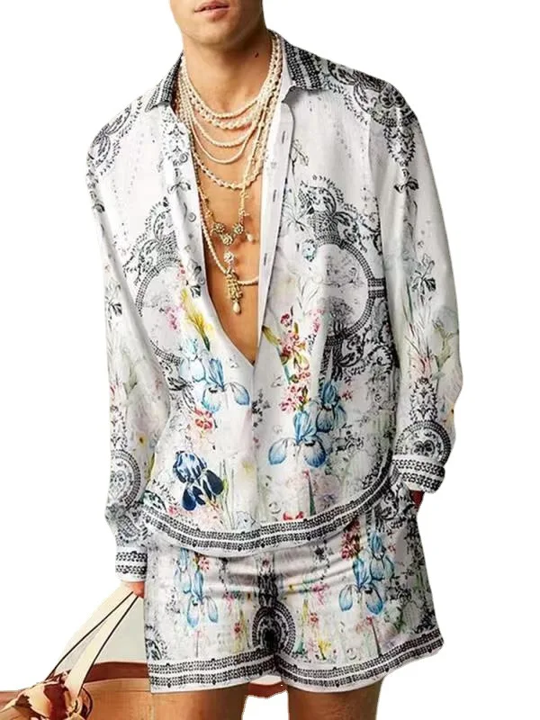 

Casual Slim Fit ort Sve irt Set Polyester Fiber Summer Collection ort Pants Comfortable Breathable Men's Sportswear