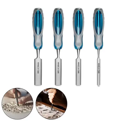 4pcs Wood Chisel Set 6/12/18/24mm Chisel For Precision Carving DIY Projects Hand Tool