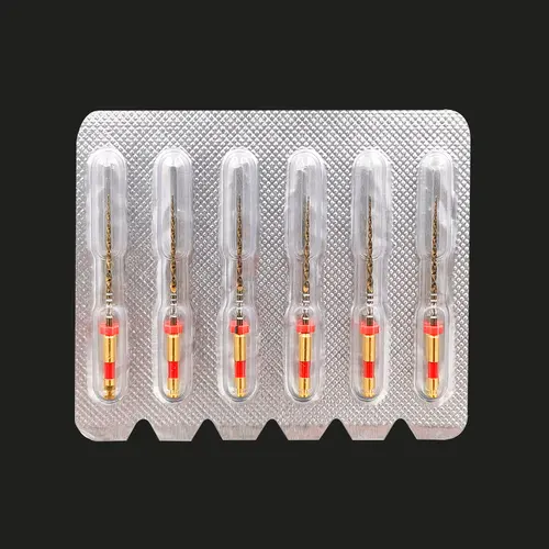 Limas primarias de oro de onda Dental, 6 unidades por paquete, limas pequeñas alternativas, limas dentales rotativas Endo NITI, limas dentales endodónticas