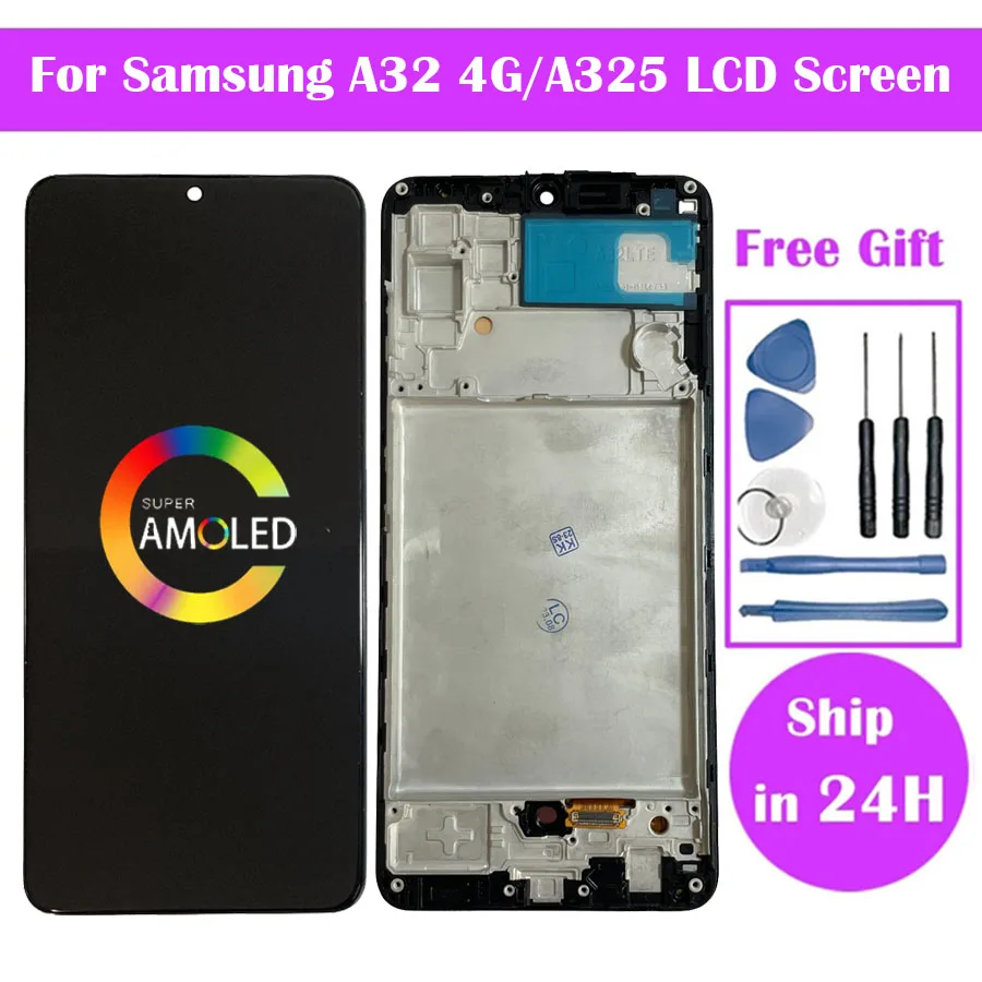 OLED/Incell Pantalla For Samsung A32 4G A325 SM-A325F/DS LCD Screen With Touch Digitizer Assembly Replacement Parts