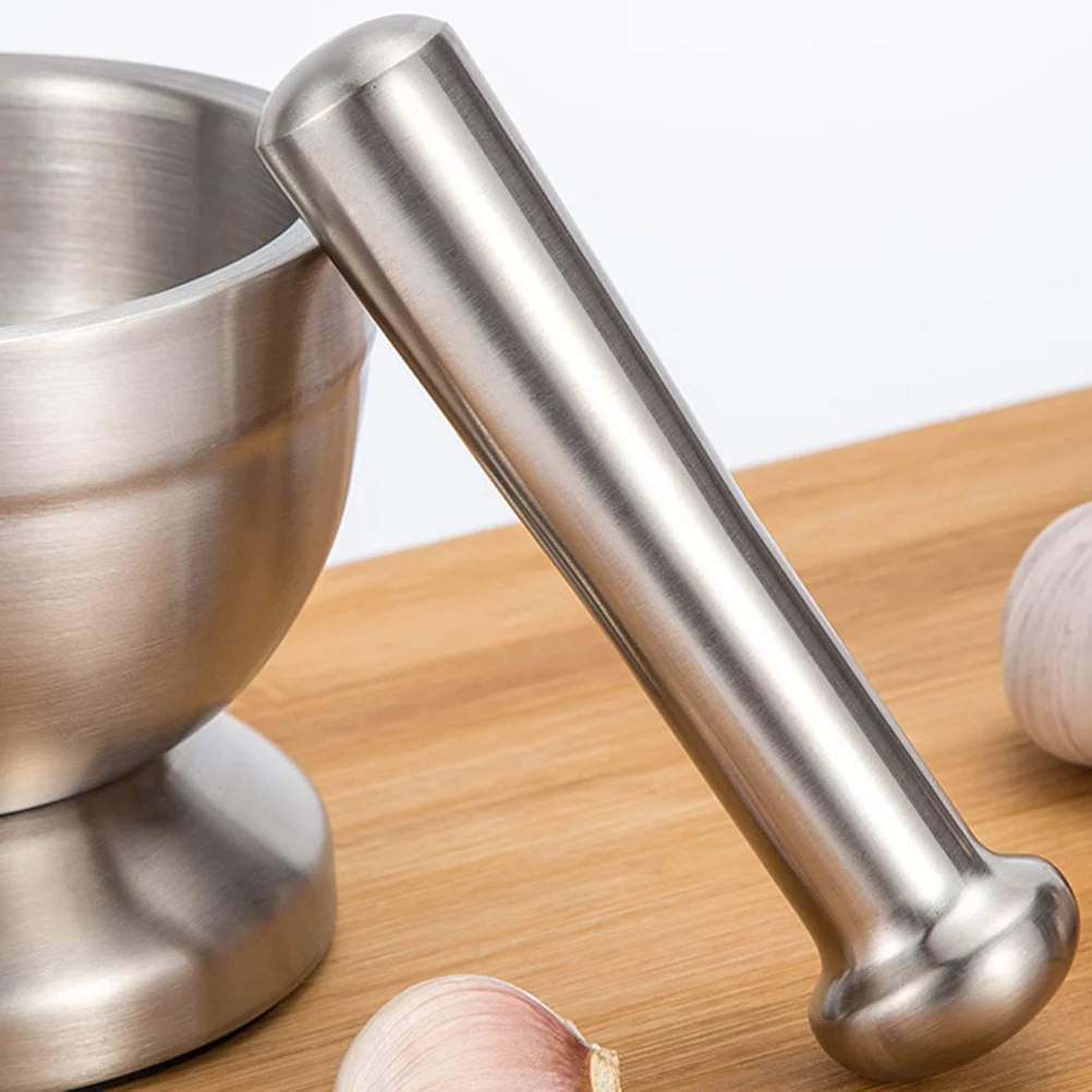 

304 Stainless Steel Garlic Press Masher Spice Medicine Grinder Ergonomic Kitchen Tool Easy Clean No Flavor Residue Modern Design