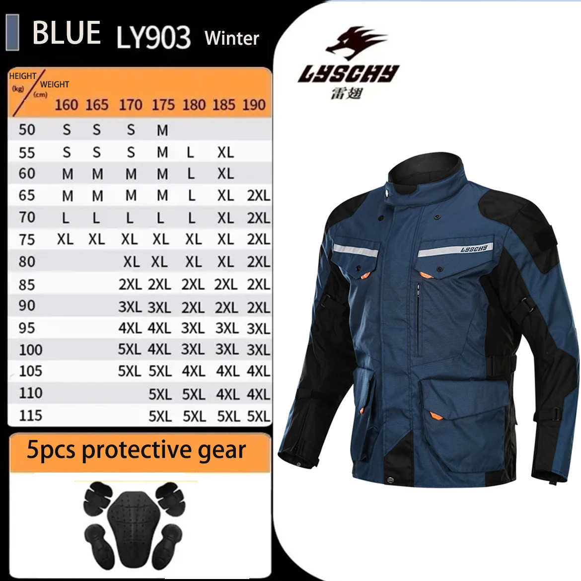 LYSCHY Motorjas Broek Pak Waterdicht Heren Motorrijden Moto Jas Beschermende uitrusting Armor Kleding