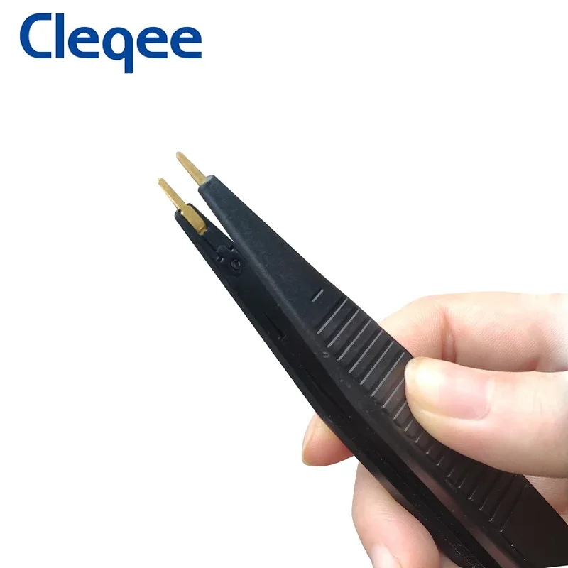 Cleqee P1510 SMD Chip Component Multimeter Test Hook Clips Tweezers Lead LCR Testing Tool Tester Meter Pen Probe 4mm Banana Plug