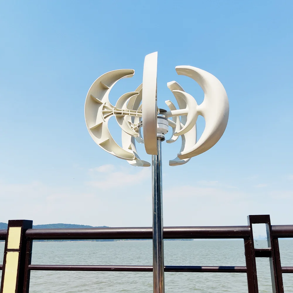 Imagem -05 - Gerador de Turbina Eólica Lanterna Motor de Eixo Vertical com Bateria de Painéis Solares Inversor 220v Sistema Doméstico 1000w 12v 24v