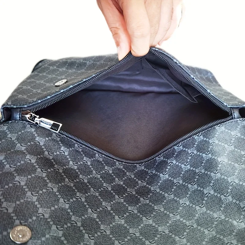 Retro Floral Print Men's Crossbody Bag Fashion Design Shoulder Bag For Men Crossbody Messenger Bag Shoulder Sling Flap Bag Male