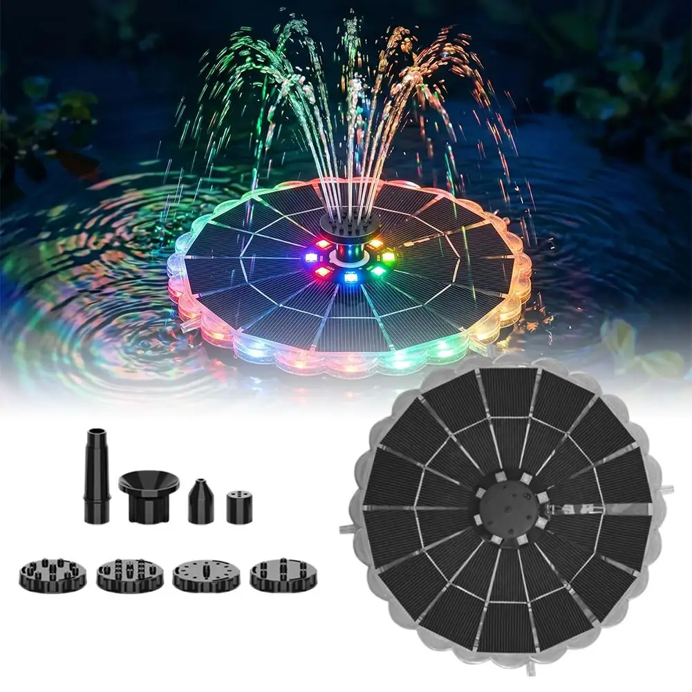 Swimming Pool Solar Fountain Outdoor Pool Floating Colorful Lights Courtyard Swimming Pool Garden Automatic Fountain