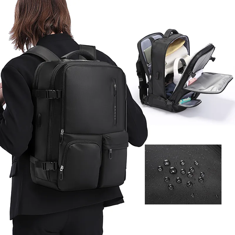 Bange new fashion Men's Backpack Men Business Travel Backpack Women School Expandable USB Bag Large Capacity 15.6 Laptop Waterpr