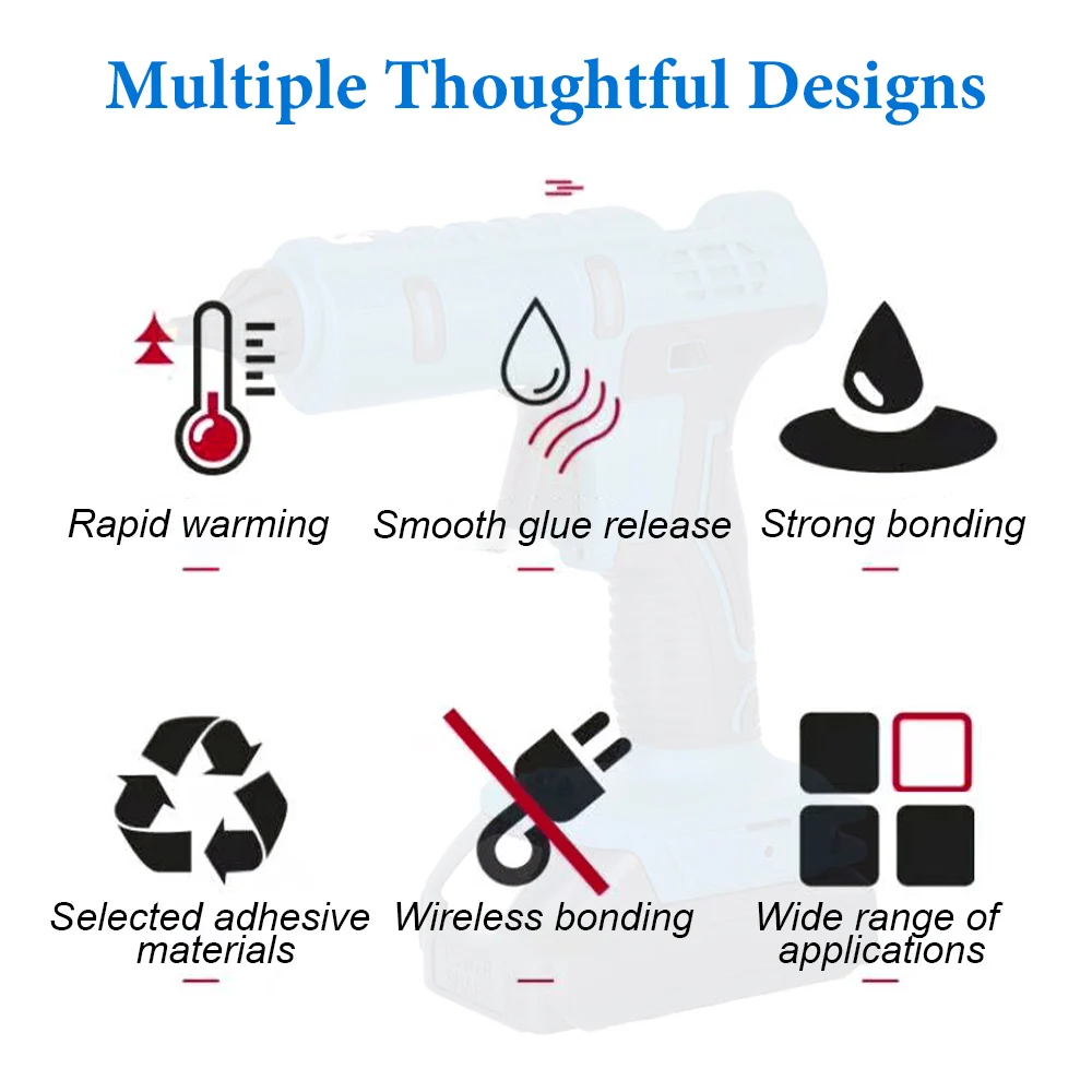Imagem -05 - sem Fio Elétrico Hot Melt Pistola de Cola Portátil Soldagem Hot Air Gun Faça Você Mesmo Ferramenta de Artesanato Makita Bateria 18v 11 Milímetros