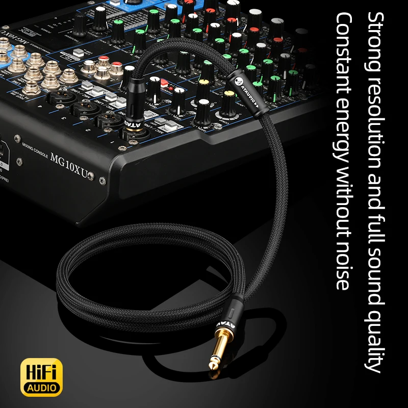 HiFi 6.5' TS Mono Jack 6.35mm Aux Guitar Audio Cable for Amplifier Electronic Instrument With 6N OFC 6.5 TS Jack to Jack Wire