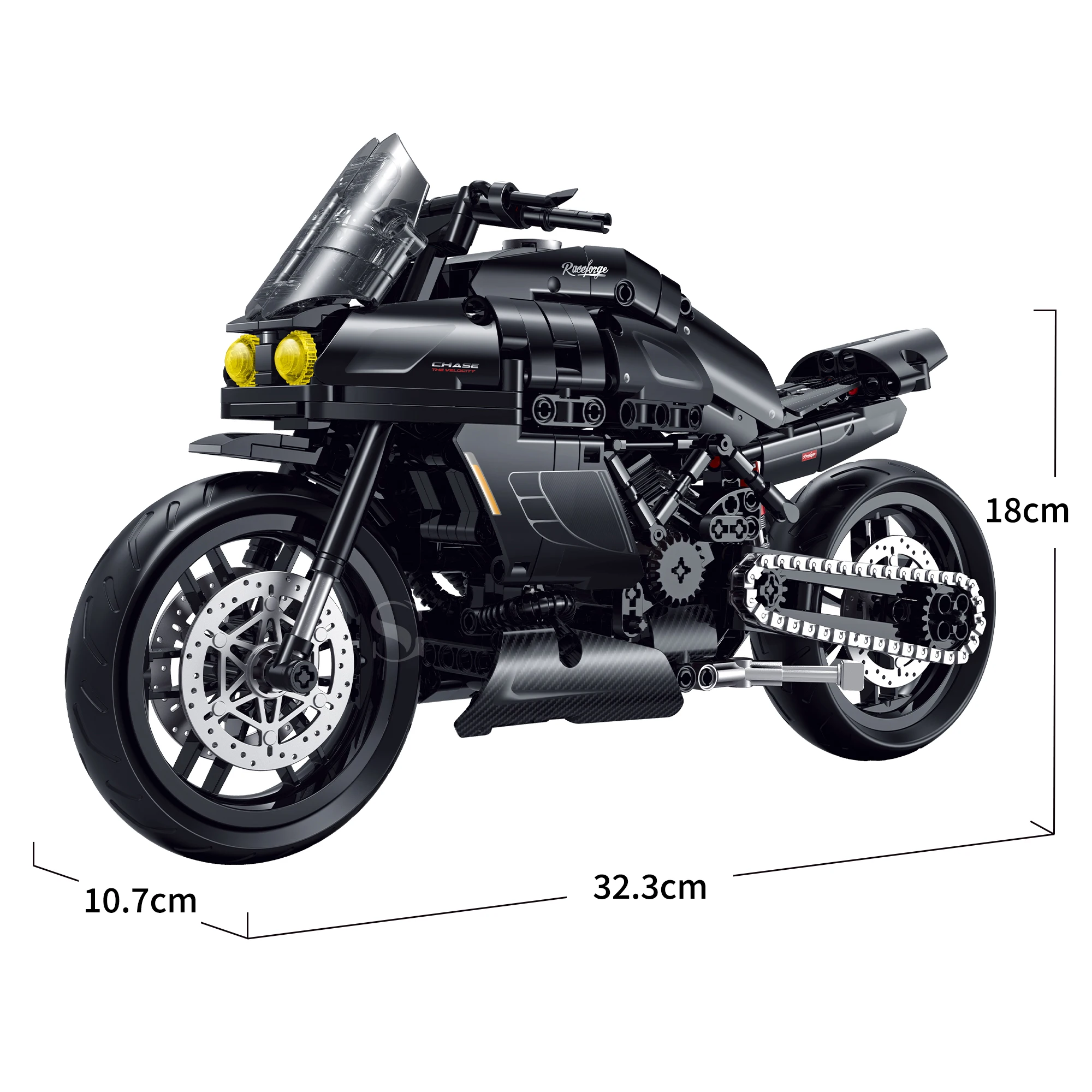 540 قطعة كبيرة الشيطان دراجة نارية بنة 1:8 سرعة التقنية سباق الرياضة دراجة نارية الطوب لعب للأطفال الكبار هدايا عيد ميلاد #6