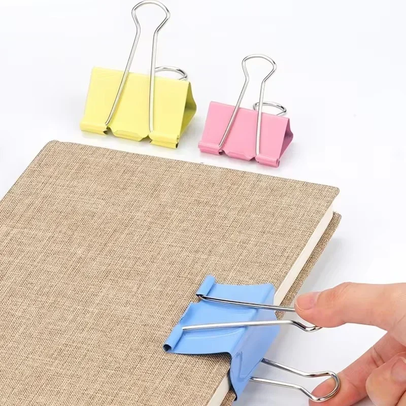 10pcs/set Metal Binder Clips Colorful File Paper Clip Mini 15/19/25/32mm Used for Books Stationery Clip School Office Supplies