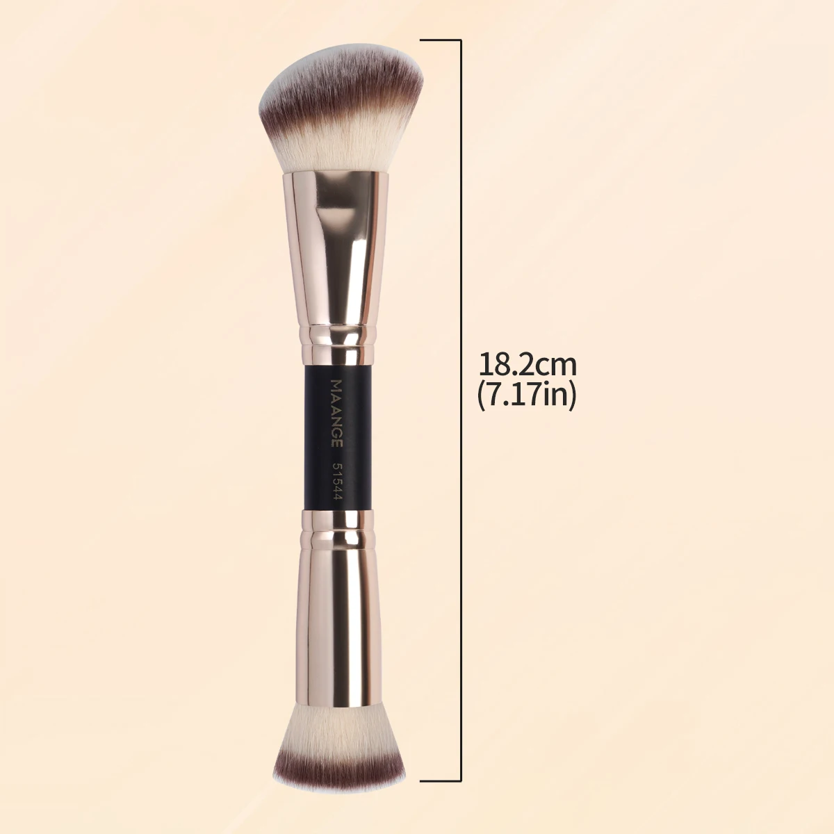 MAANGE 1 pz pennello per trucco a doppia testa 2 in 1 pennello per fondotinta pennello per fard in polvere con setole morbide e Dense per i viaggi
