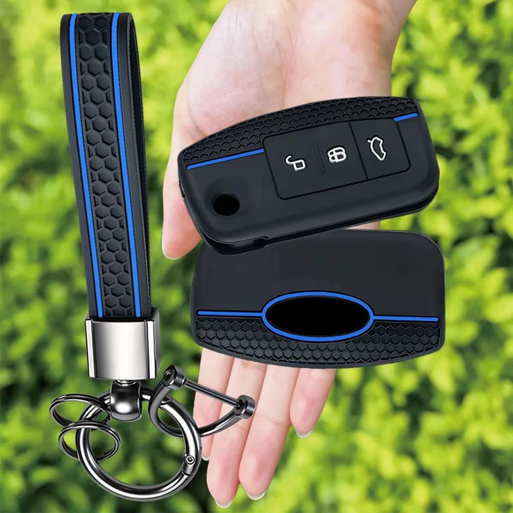 car key case cover key holder for Ford Focus mk2 C Max S-MAX EcoSport Fusion Fiesta Mk7 Cowgar Mondeo 2 Mustang Mach Keychain