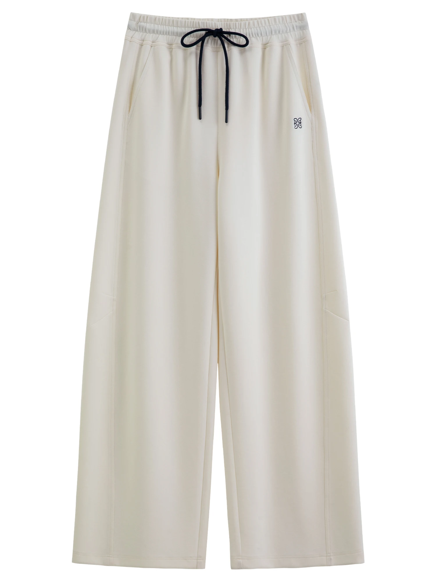 DUSHU 2026 Autumn New Women's Color-Block Drawstring Wide-Leg Pants Slimming Straight-Leg Trousers Available in Multiple Sizes