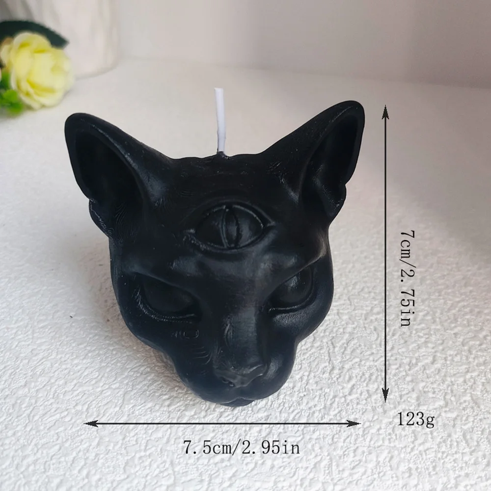 Three eyed cat shaped aromatherapy candle Halloween Candles Party Home Christmas DIY Room Decor Tools Accessories Ornaments