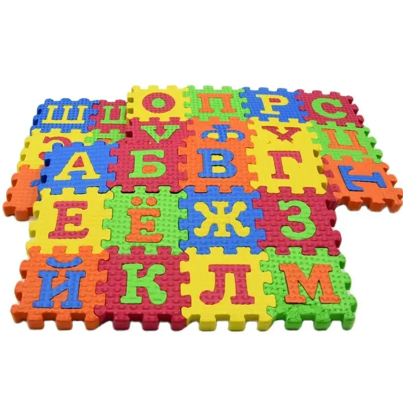 EVA Russian alphabet,letter baby,infant puzzle ,DIY foam mat,rug,Child,kids play sport game,gym carpet, soft toys 36 pieces/lot