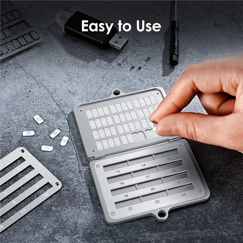 BAAG-Crypto Seed Phrase Backup, กล่องเก็บข้อมูล Seed Phrase สแตนเลสพร้อมรูสำหรับล็อค, สำรองข้อมูล 24 คำ, สำหรับกระเป๋าเงินฮาร์ดแวร์ BIP39