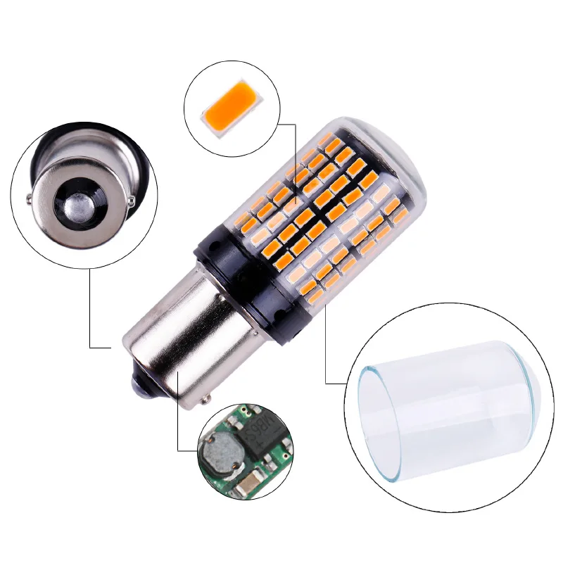 Ampoules de Clignotants LED T20 CanBus 1156 BA15S P21W 1157 BAY15D P21/5W 7440 7443 W21/5W 3156 3157 3014/144SMD, enquêter de Frein Arrière de