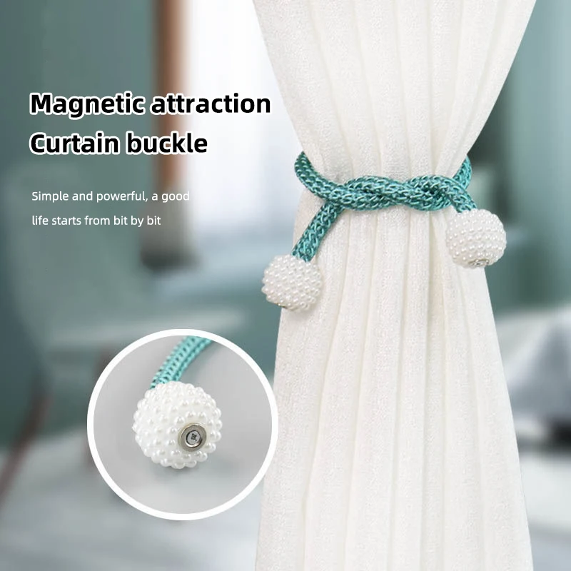 Obelix Home Decorations Pearl Magnetic Ball Curtain Tie Rope Simple Versatile Curtain Buckle For Curtains Living Room Storage