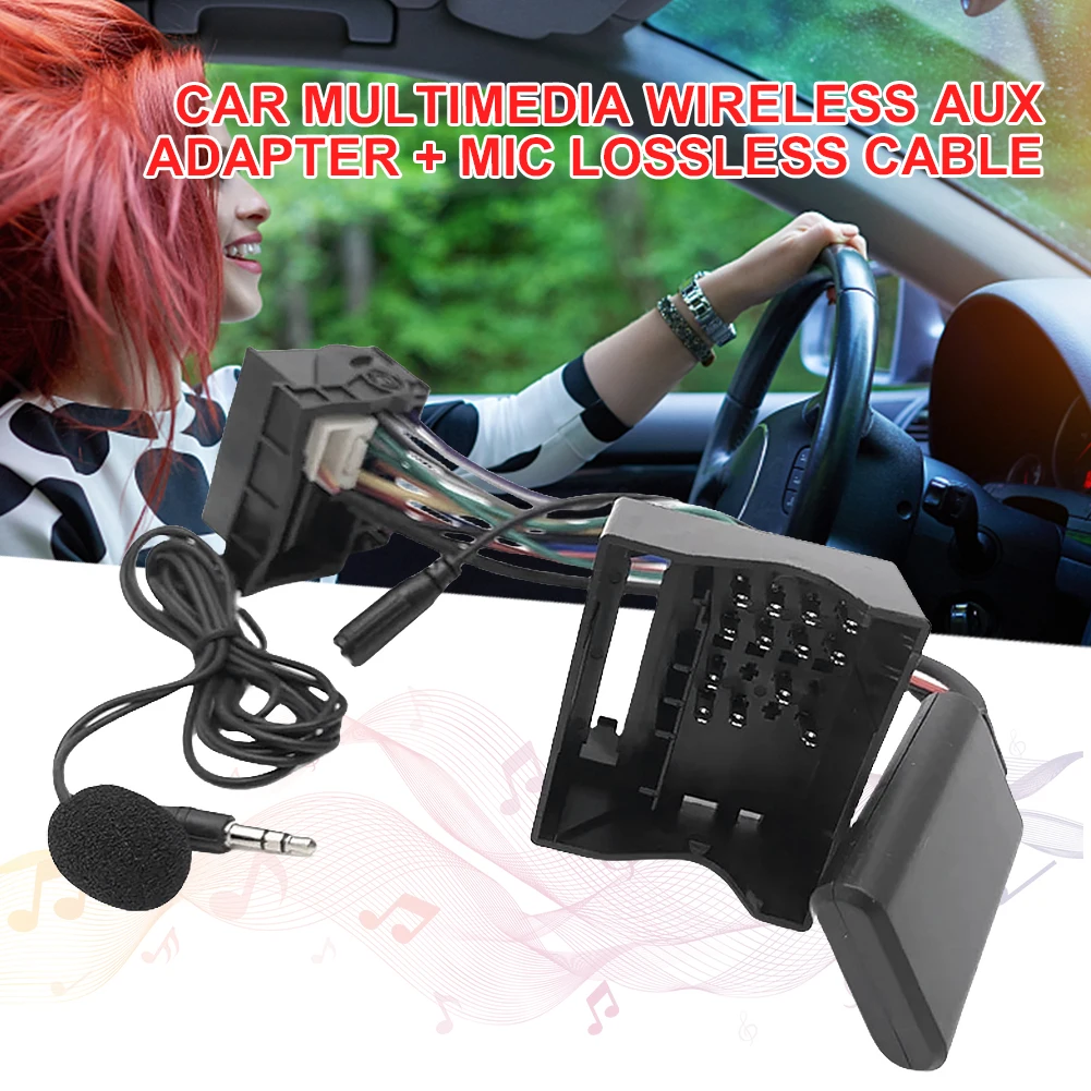 Adattatore cavo audio Chiamata Vivavoce Adattatore radio stereo wireless con microfono Adattatore audio musicale MP3 per Citroen C2 C3 C4 C5
