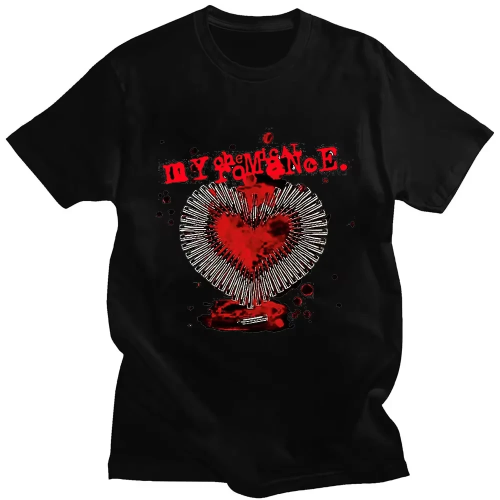 Camiseta con gráfico de banda de Rock My Chemical Romance Heart Bullet para hombre y mujer, camiseta Vintage de manga corta de Hip Hop, ropa de calle Y2K