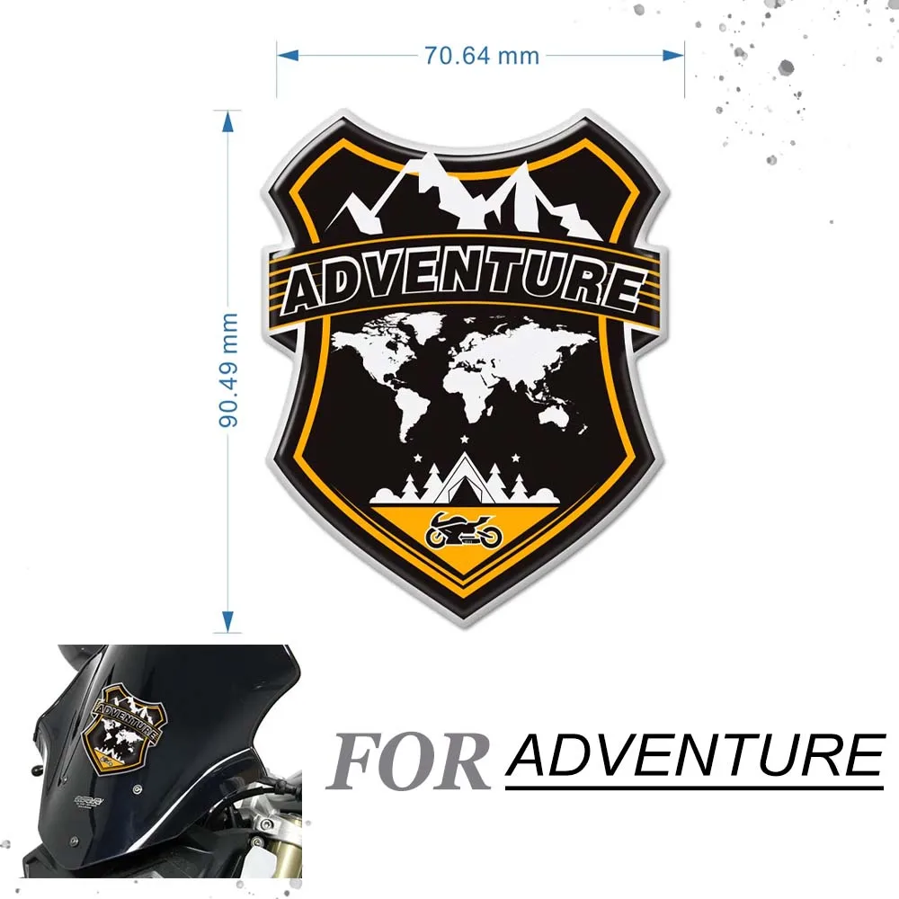 

ADV Adventure Motorcycle Stickers Windshield Windscreen Luggage Aluminum Case For BMW Honda Yamaha Moto Guzzi Benelli Suzuki