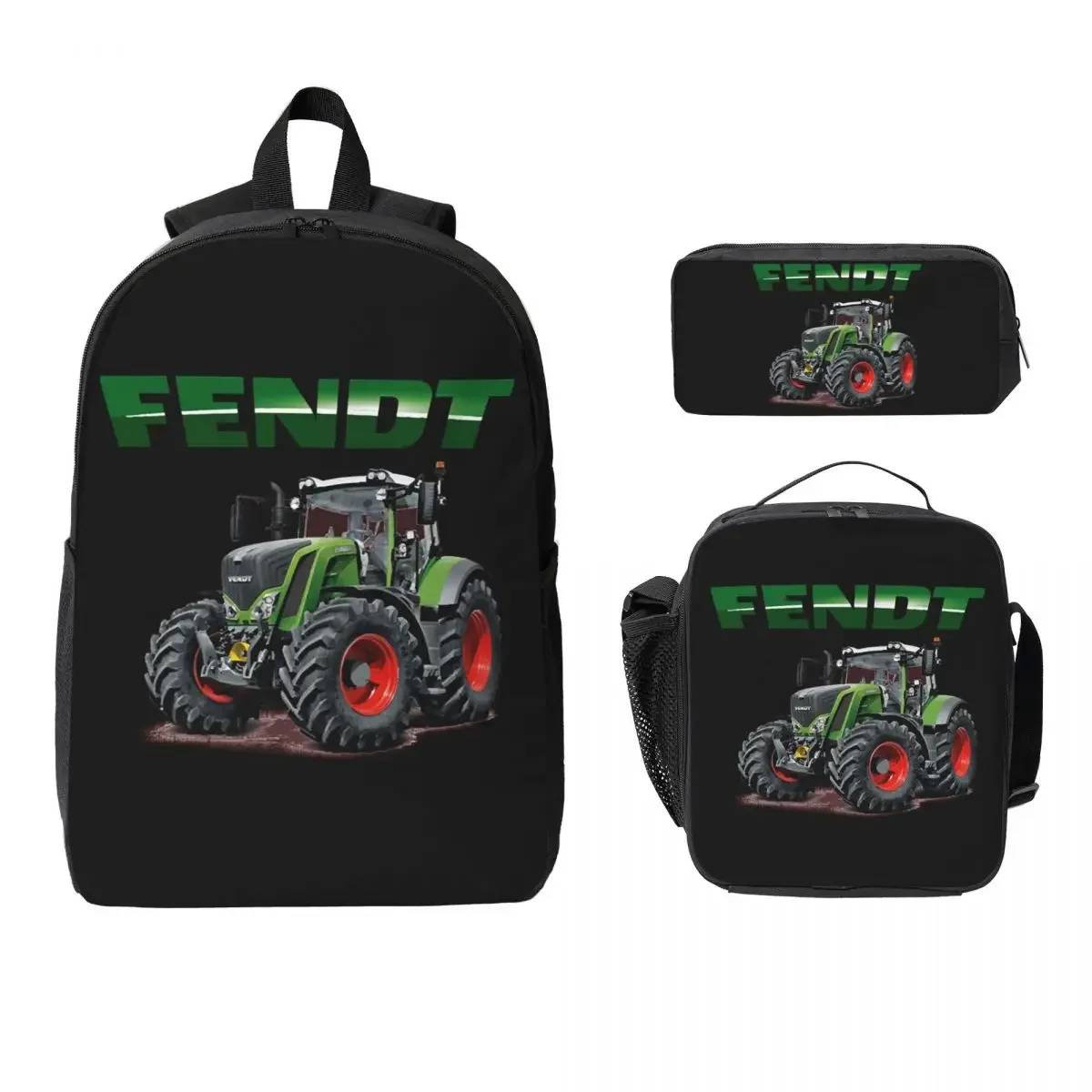 Fendt German Tractors Backpack Student BookBag School Bag Laptop Shoulder Bags 3ps Insulated Lunch Bag Pencil Case