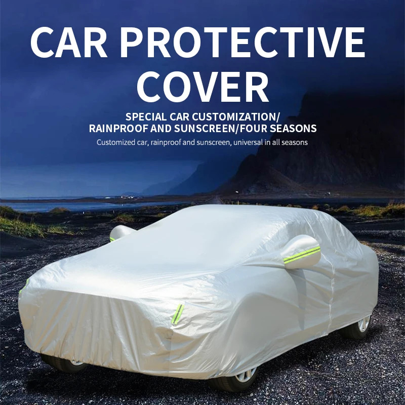 Oxford Cloth Car Cover, Sunscreen, Rainproof and Heat insulation four seasons universal plus velvet thickened Dust-proof