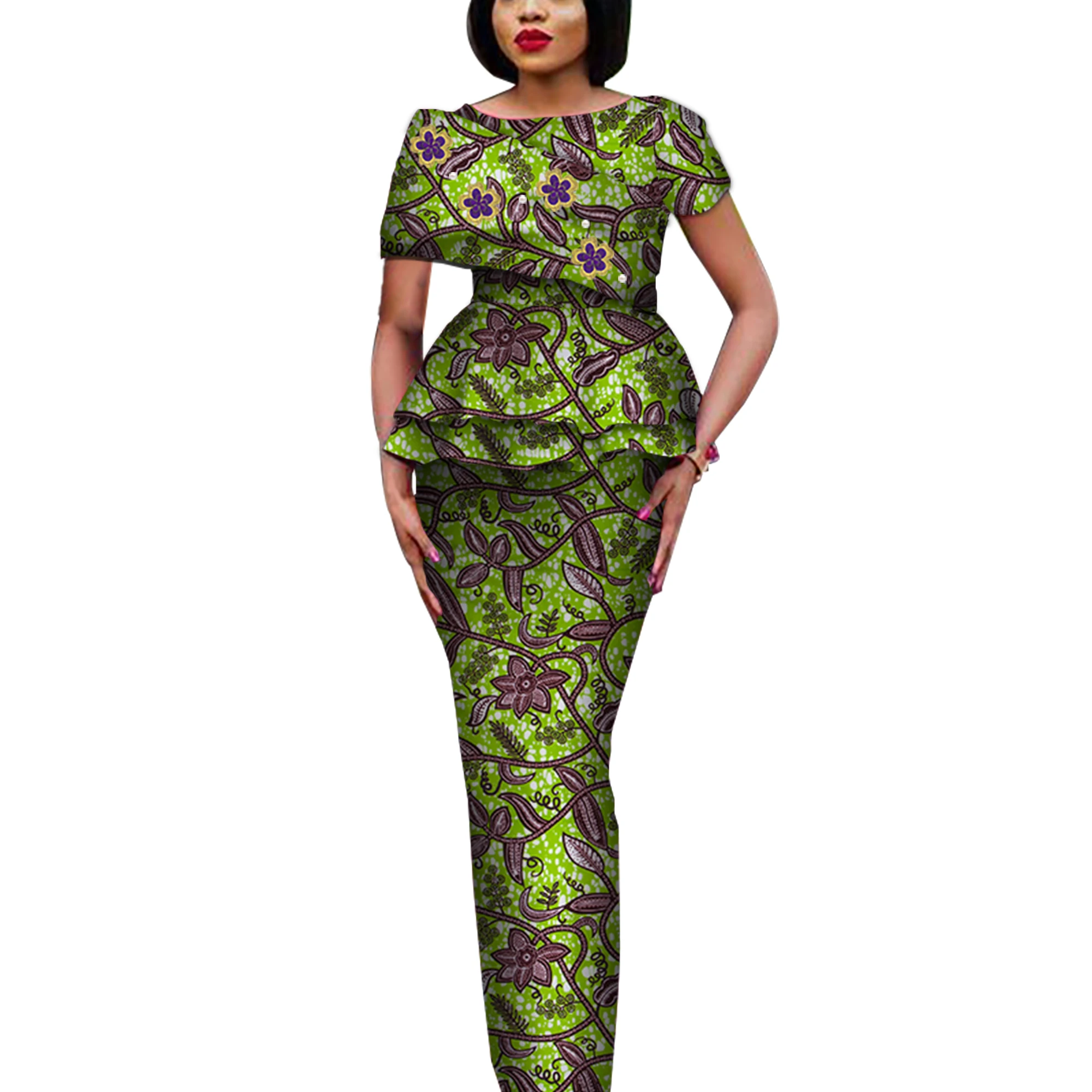 Conjunto de blusas e saias com estampa africana, roupas africanas, blusa feminina elegante e saias longas, conjunto de 2 peças, vestido de festa