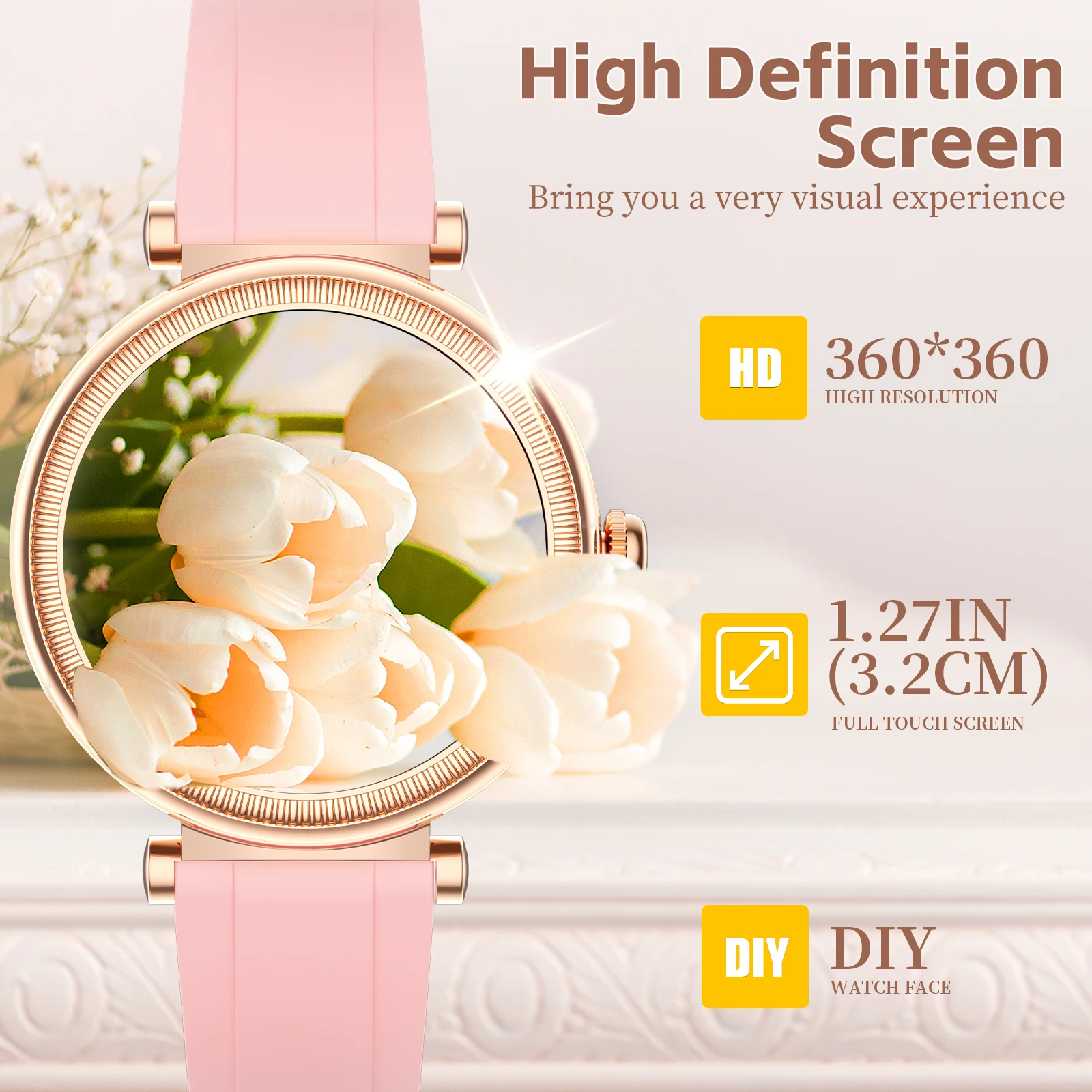 Smartwatch Für Damen Mit Telefonfunktion Und Fitness-tracker_voghion.com