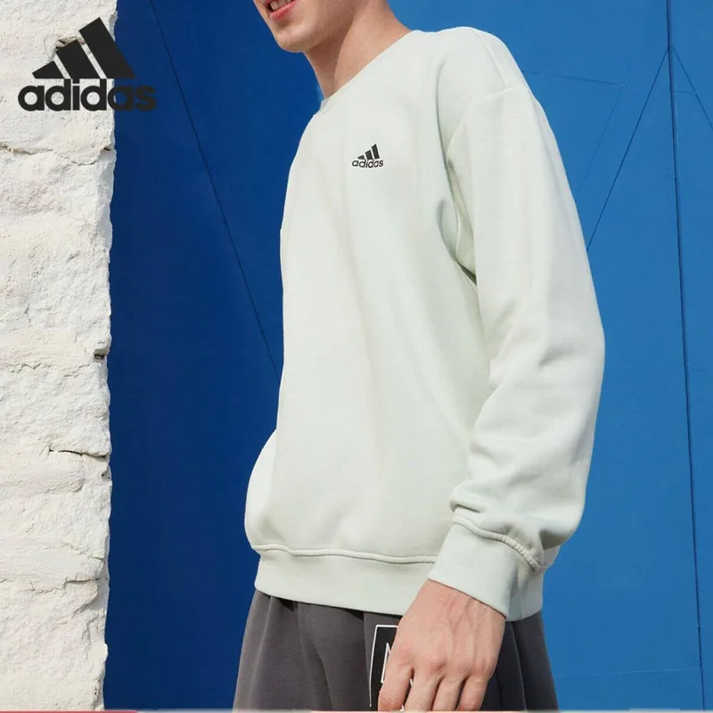 Adidas Split Hem Crew Pullover Fashion Loose Silhouette Walking Daily Long Sleeve TopIB2714 1PCS