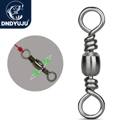 DNDYUJU 1000pcs Fishing Barrel Bearing Rolling Swivel Solid Ring LB Lures Connector Fishing Tackle Accessories Fish Tool
