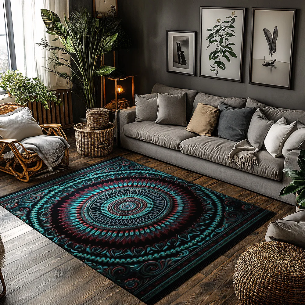 

Богемный ковер, винтажный нескользящий напольный коврик в персидском стиле, декор для гостиной, домашний акцент, ковер с этническим узором, современный дизайн