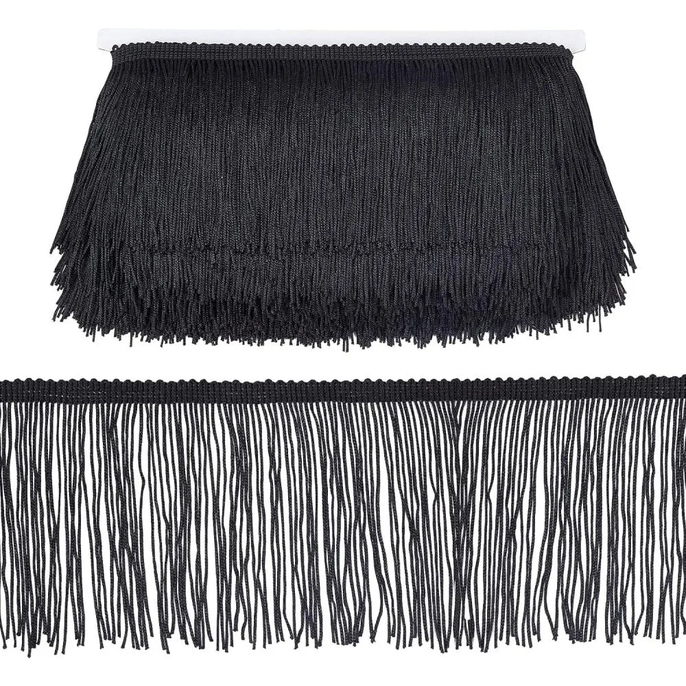 10.4 Yards Polyester Tassel Fringe Trim 11 inch Wide Sewing Fringe Trim Lace Long Lenth Polyester Tassel for DIY Latin Dress