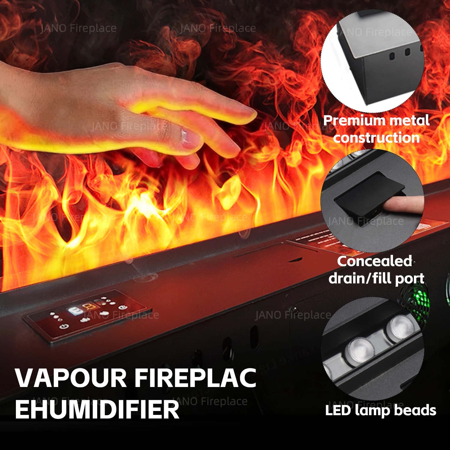 3D Atomized Fireplace With Colorful Steam Flame Ecological Decorative Customized Mist Indoor Electric Water Vapor Fireplace