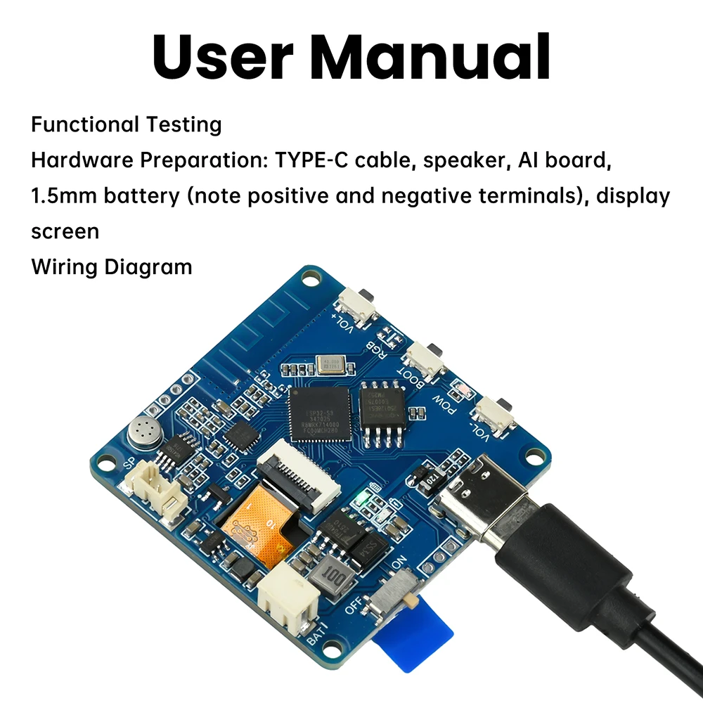 Xiaozhi ESP32-AI Voice Chat Module WIFI Smart Voice Assistant Supports AI/Deepseek/Qwen Model Type C
