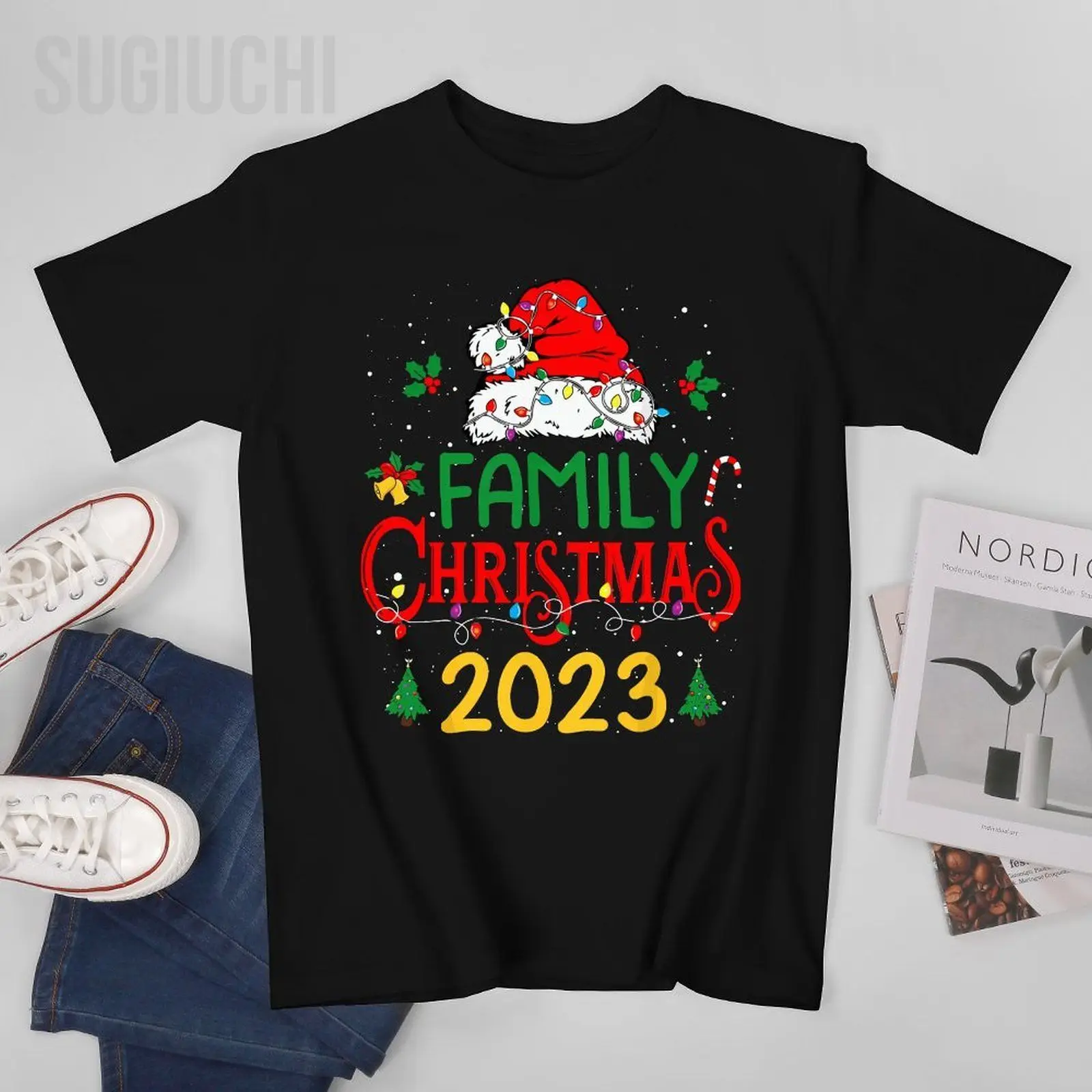 Unisex Men Family 2023 Christmas Matching Outfits Team Santa Elf Squad Tshirt Tees T Shirts Women Boys 100% Cotton T-Shirt