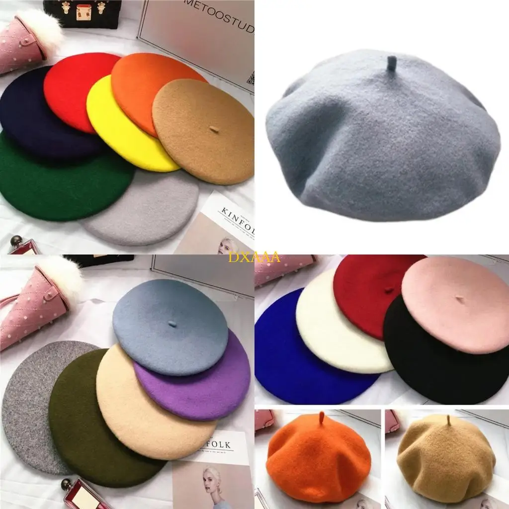 DXAA Women Winter Warm Faux Wool Hat Color Painter Beanie Cap