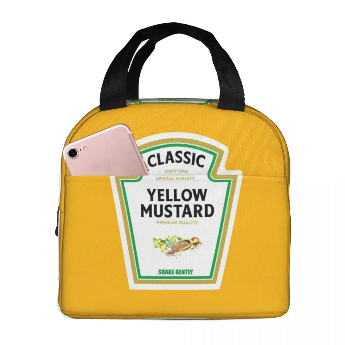 Mustard Mayo Ketchup Lunch Bags Insulated Bento Box Lunch Tote Resuable Picnic Bags Thermal Bag for Woman Girl Office