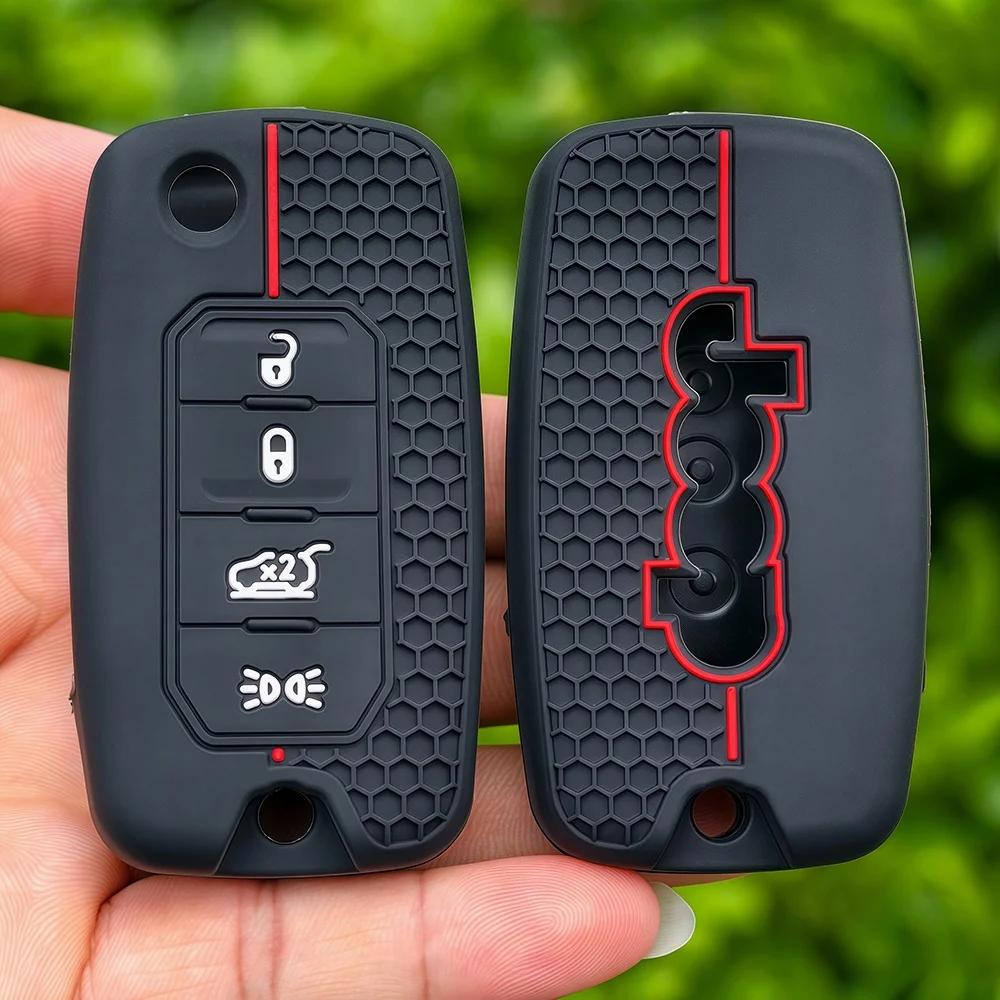 2026 Silicone Car Remote Key Case Fob for Jeep Cherokee Compass S Renegade Grand Commander Dodge Journey Challenger Jcuv Charger