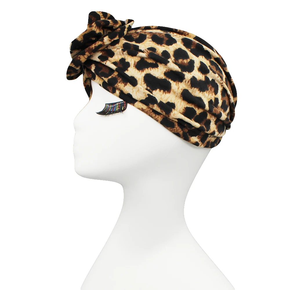 Chemo Leopard Design Women Bandanas Girl Skullies Beanie Turban Head Wrap For Hair Loss Cap Headwear Lady Rural Female HAT231