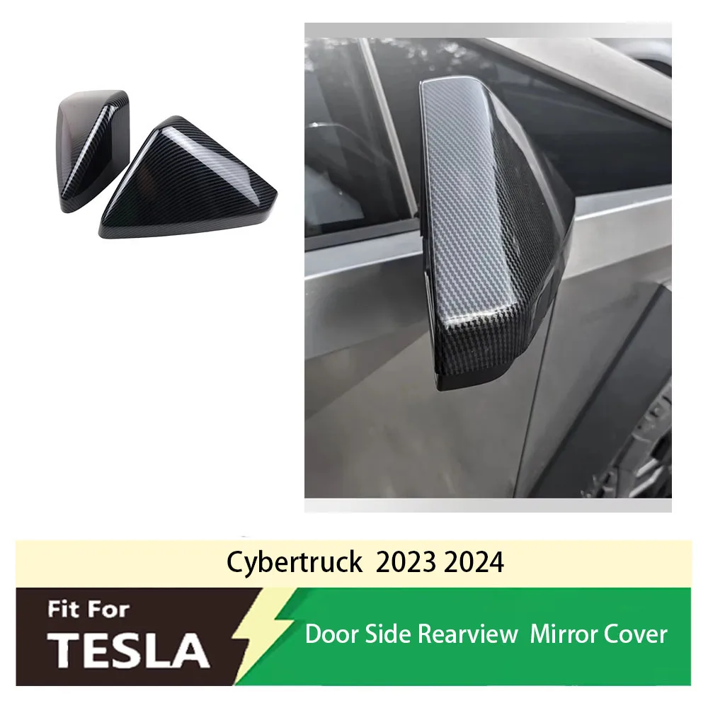 

Suitable for Tesla Cybertruck rearview mirror cover, car door side rearview mirror carbon fiber pattern protective cover
