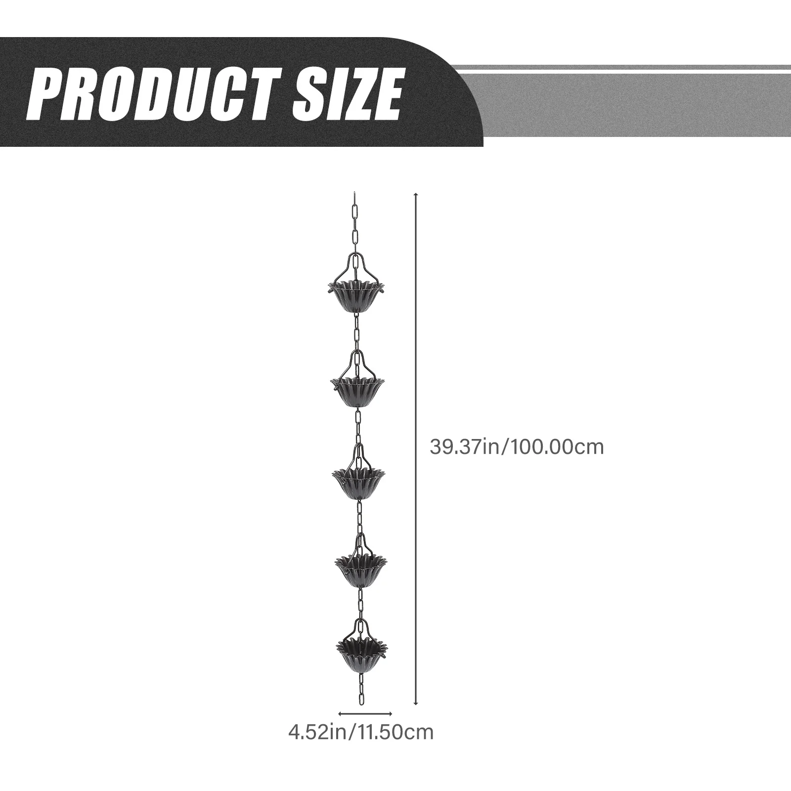 سلسلة المطر المصنوعة من سبائك الألومنيوم المزخرفة للمزراب، ديكور المنزل الخارجي يدوم طويلاً، تصميم فريد من نوعه لنقل المياه الوظيفي #3