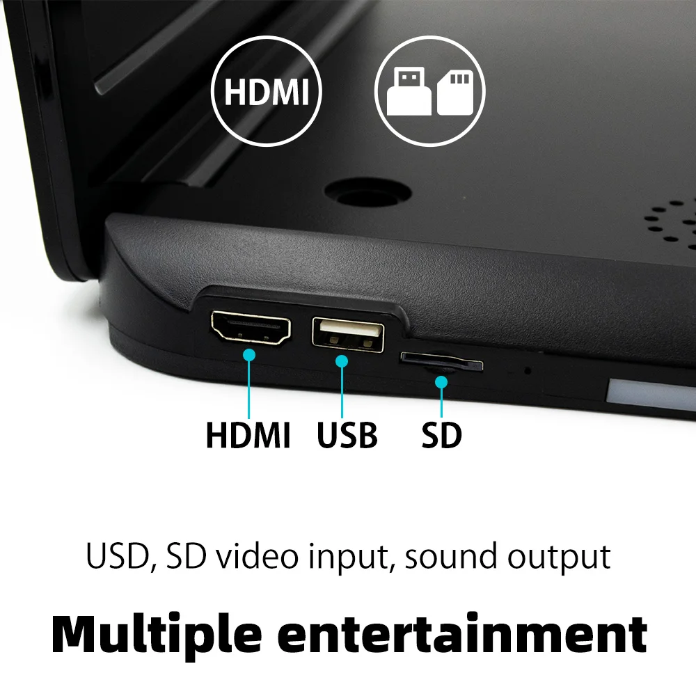 13.3inch 4K Video Player IPS Display Flip Car  Built-in Stereo Speaker USB TF FM Audio Output Universal Roof Mounted LCD