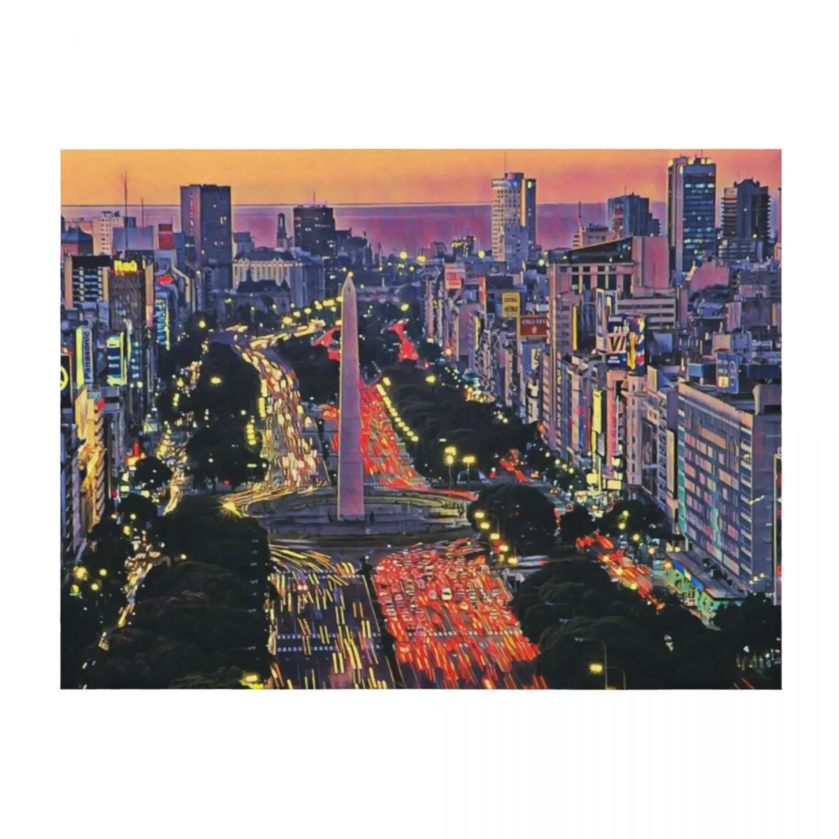 Одеяло Buenos Aires в ночью, мягкие большие термобелье для путешествий, забавный подарок, одеяла для кемпинга Одеяло Buenos Aires в ночью, мягкие большие термобелье для путешествий, забавный подарок, одеяла для кемпинга