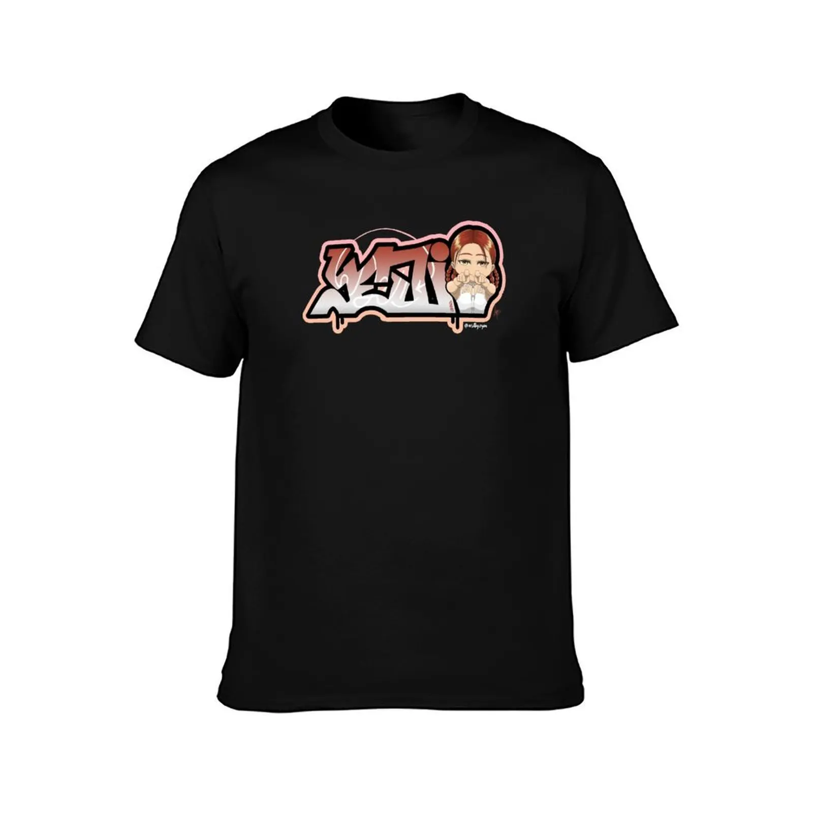 Itzy- Yeji (Graffiti/Chibi) T-Shirt black cotton t-shirt plain for man package man t shirt summer