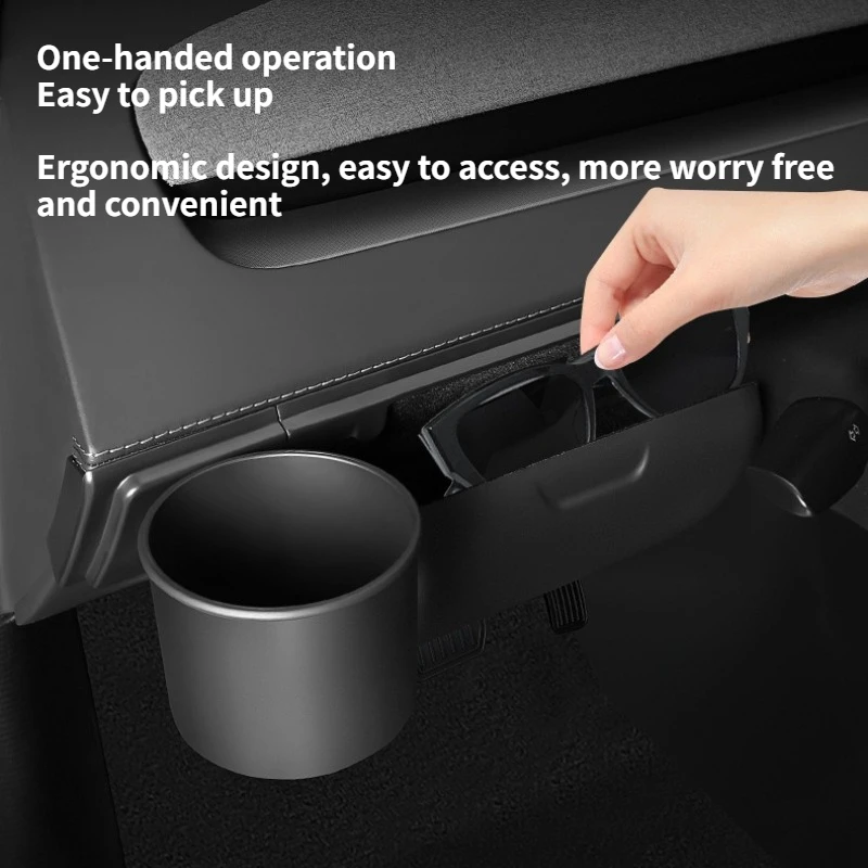 Boîte à lunettes de tableau de bord pour Tesla modèle Y Juniper 2025, porte-gobelet, boîte de rangement multifonctionnelle pour lunettes de soleil, accessoires d'intérieur