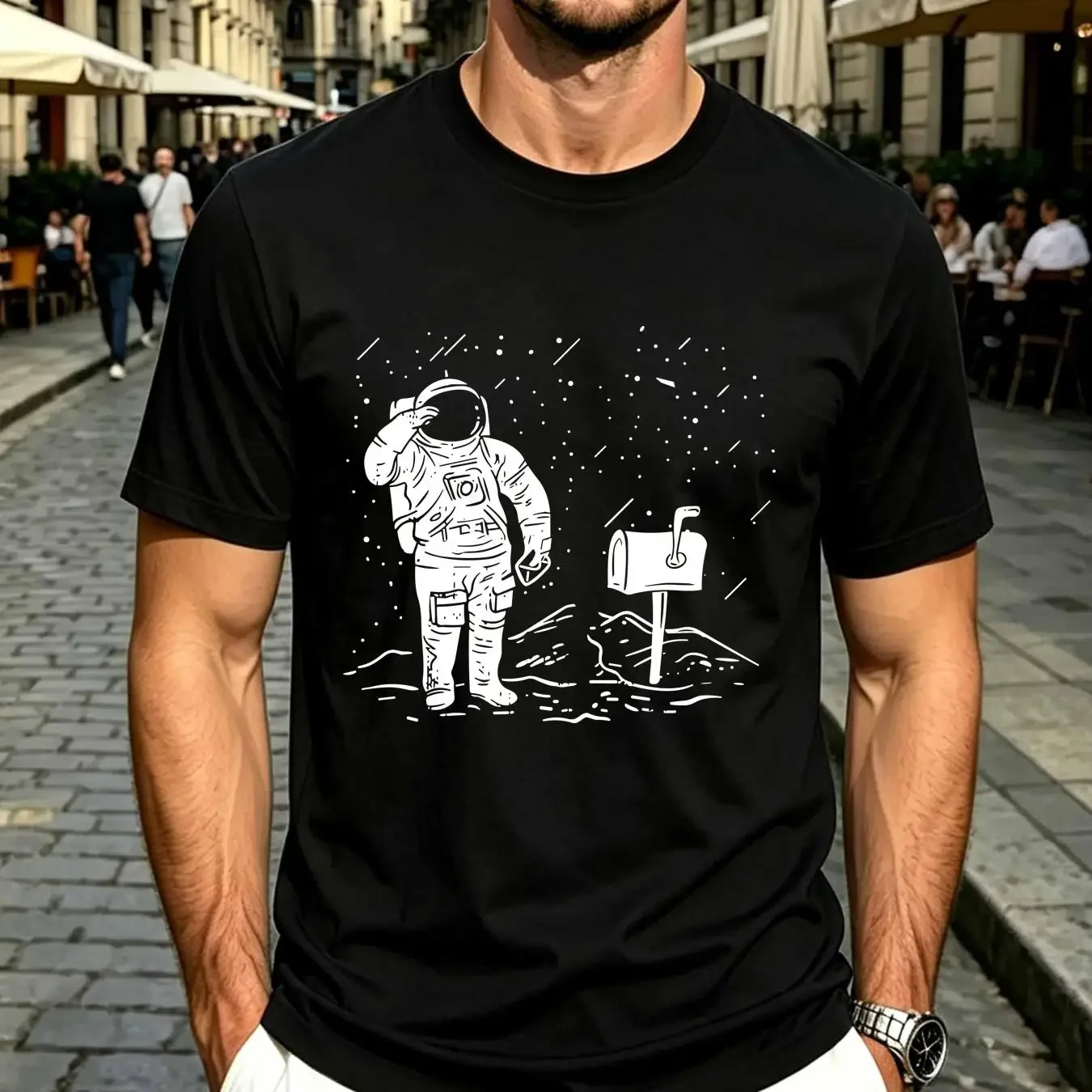washed T Shirt Postal Worker Funny For Delivery Mailman Astronaut long or short sleeves vintage Washed designer clothes Soft